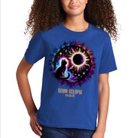 View Totality April 8 2024 Astronomy Cat Lover Solar Eclipse Kids T-Shirt