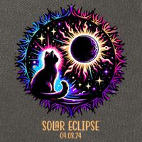 View Totality April 8 2024 Astronomy Cat Lover Solar Eclipse Cotton Canvas Backpack