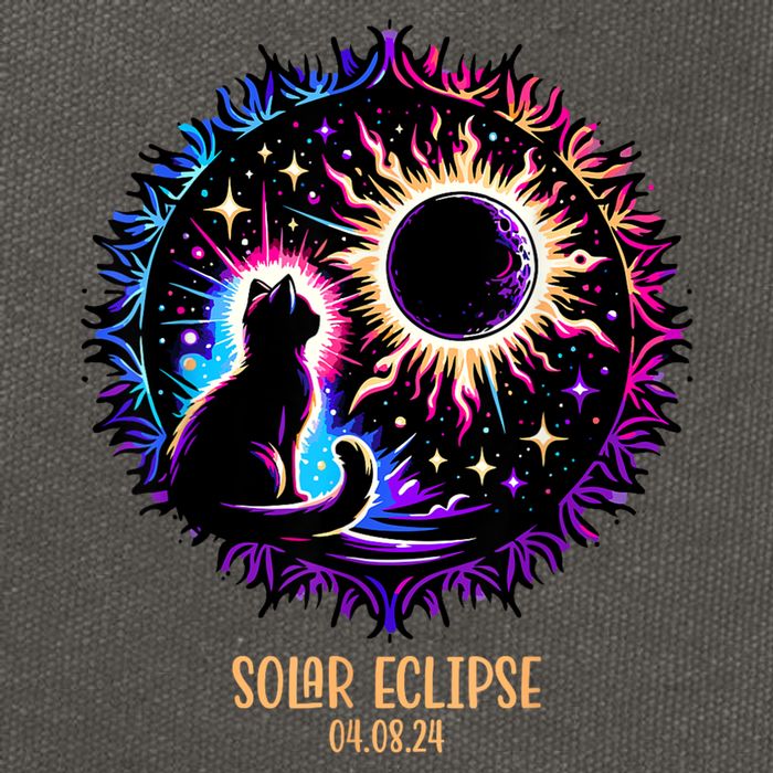 View Totality April 8 2024 Astronomy Cat Lover Solar Eclipse Cotton Canvas Backpack