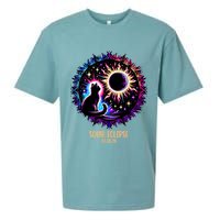View Totality April 8 2024 Astronomy Cat Lover Solar Eclipse Sueded Cloud Jersey T-Shirt
