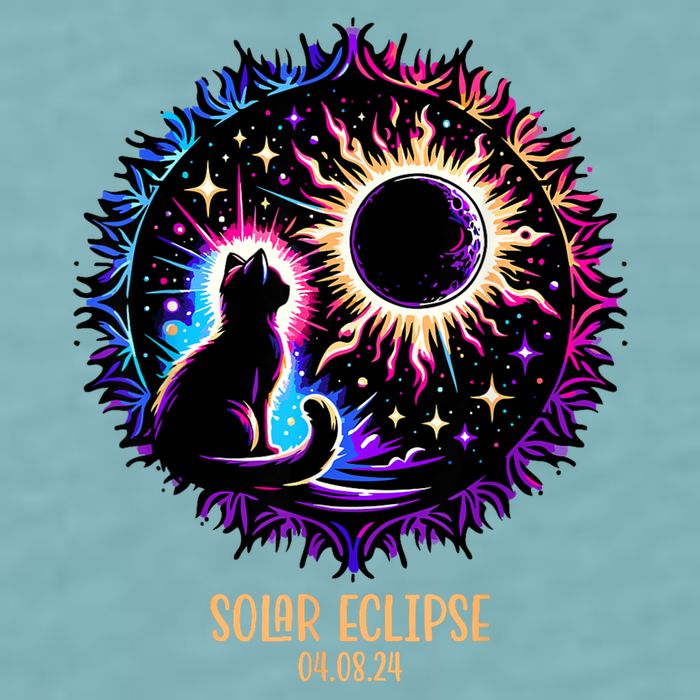 View Totality April 8 2024 Astronomy Cat Lover Solar Eclipse Sueded Cloud Jersey T-Shirt