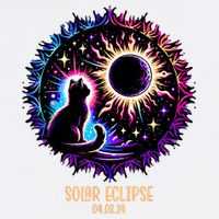 View Totality April 8 2024 Astronomy Cat Lover Solar Eclipse Garment-Dyed Sweatshirt