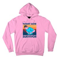 Vintage Tummy Ache Survivor Stomachache IBS Funny Hoodie