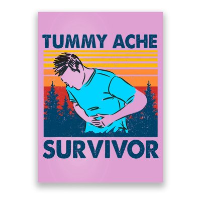 Vintage Tummy Ache Survivor Stomachache IBS Funny Poster