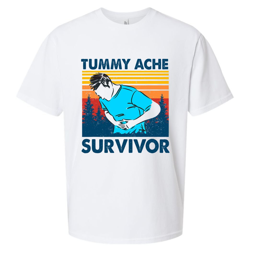 Vintage Tummy Ache Survivor Stomachache IBS Funny Sueded Cloud Jersey T-Shirt