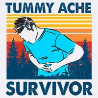 Vintage Tummy Ache Survivor Stomachache IBS Funny Bucket Hat
