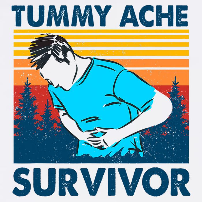 Vintage Tummy Ache Survivor Stomachache IBS Funny Bucket Hat