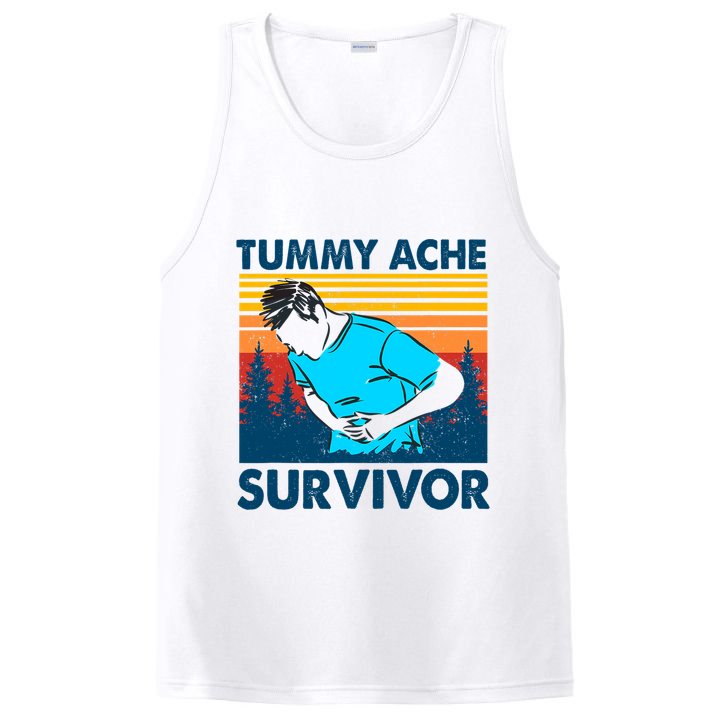Vintage Tummy Ache Survivor Stomachache IBS Funny PosiCharge Competitor Tank