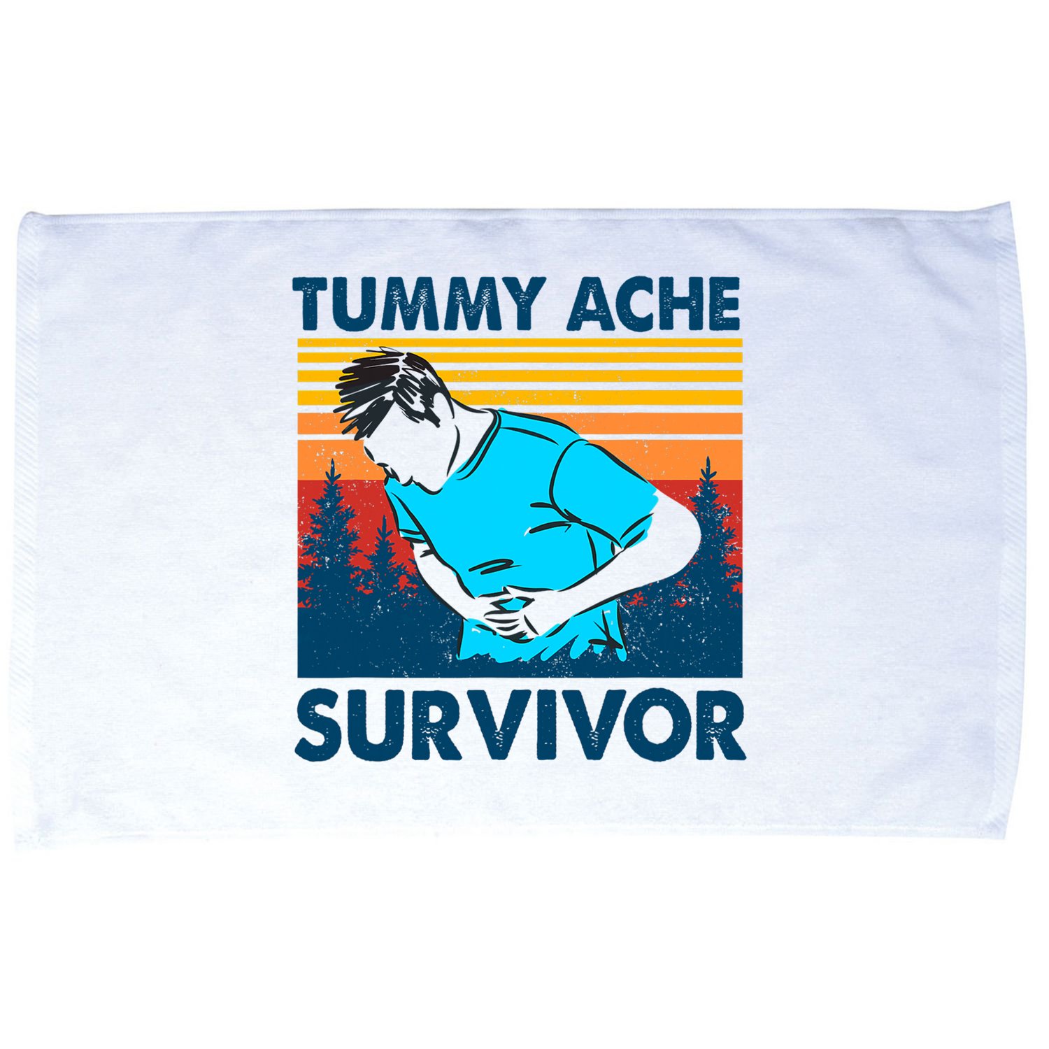Vintage Tummy Ache Survivor Stomachache IBS Funny Microfiber Hand Towel