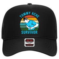 Vintage Tummy Ache Survivor Design High Crown Mesh Back Trucker Hat