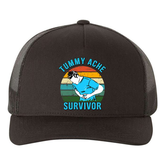 Vintage Tummy Ache Survivor Design Yupoong Adult 5-Panel Trucker Hat