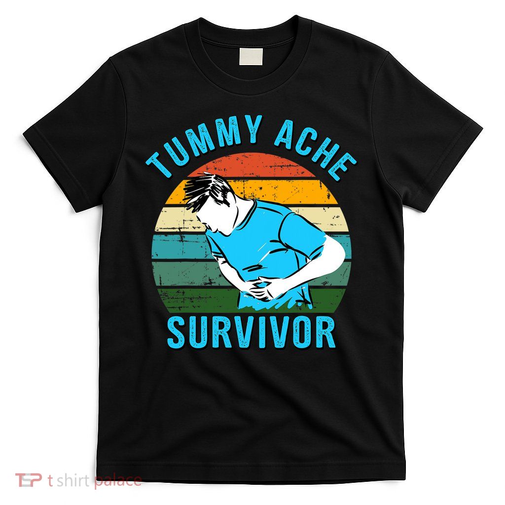 Vintage Tummy Ache Survivor Design T-Shirt