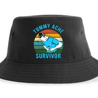 Vintage Tummy Ache Survivor Design Sustainable Bucket Hat