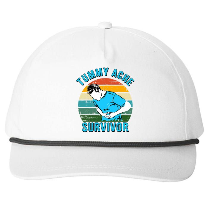 Vintage Tummy Ache Survivor Design Snapback Five-Panel Rope Hat