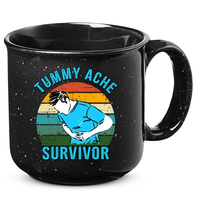 Vintage Tummy Ache Survivor Design 15oz Campfire Ceramic Mug