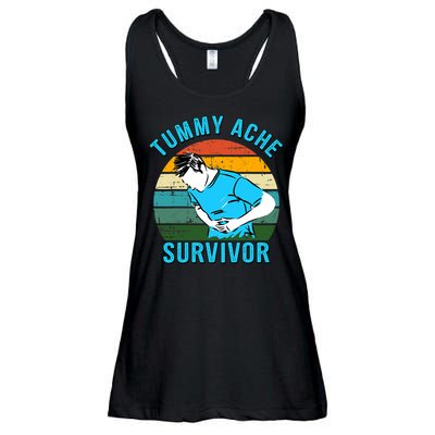 Vintage Tummy Ache Survivor Design Ladies Essential Flowy Tank