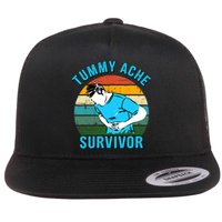 Vintage Tummy Ache Survivor Design Flat Bill Trucker Hat