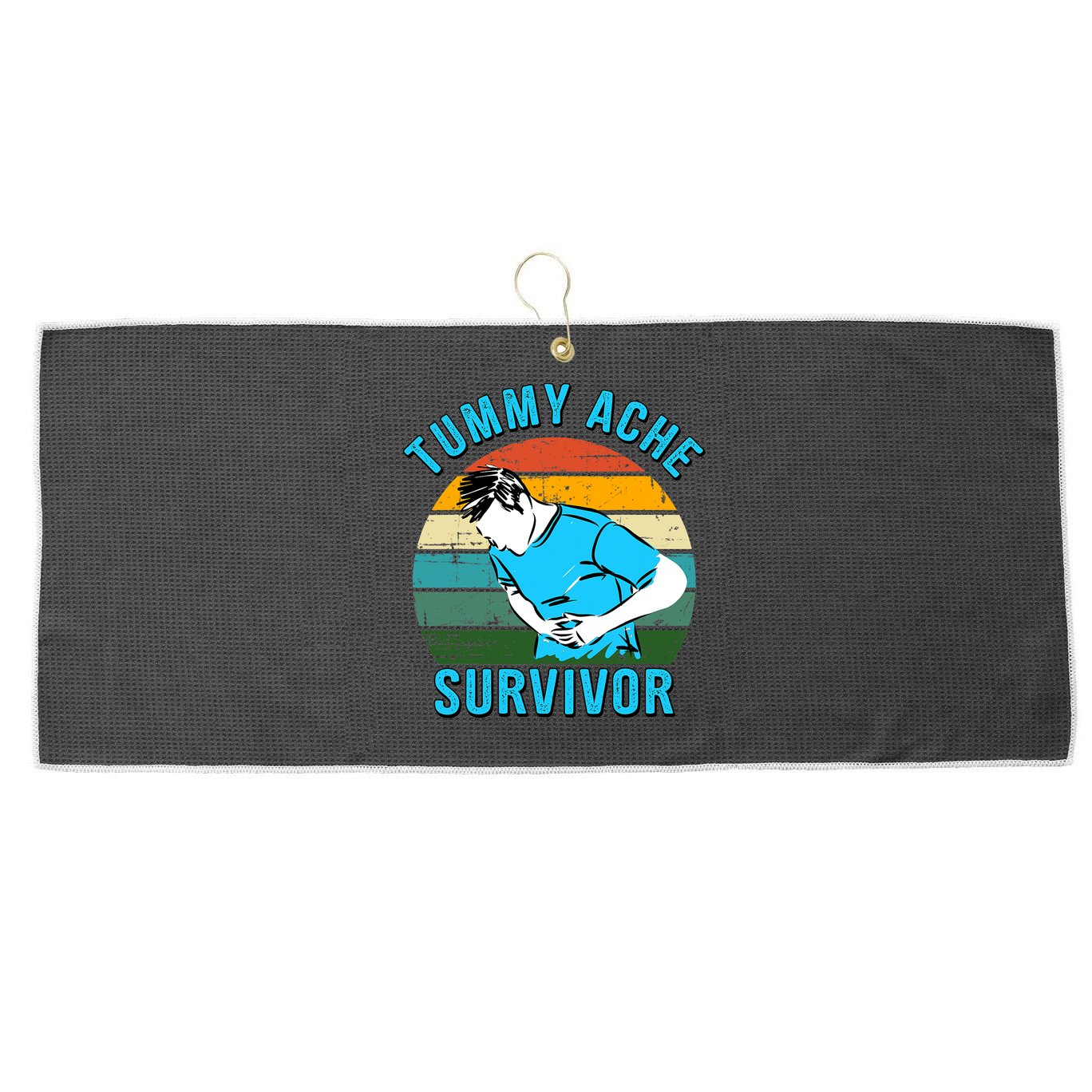 Vintage Tummy Ache Survivor Design Large Microfiber Waffle Golf Towel