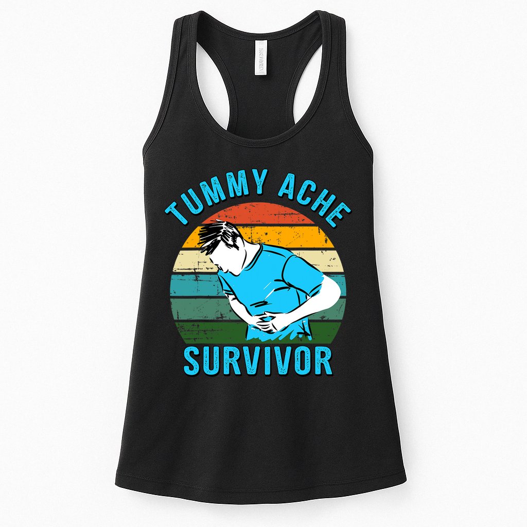 Vintage Tummy Ache Survivor Design Womens Tank Top