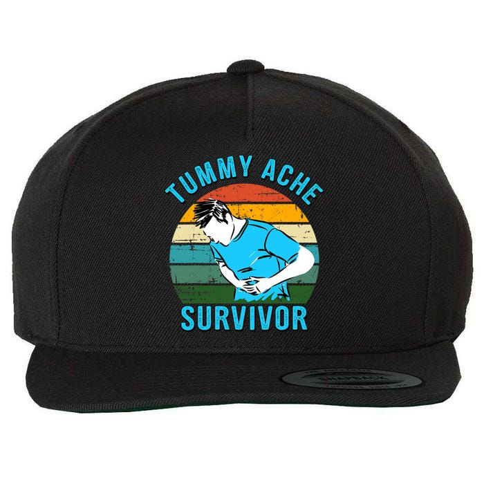 Vintage Tummy Ache Survivor Design Wool Snapback Cap