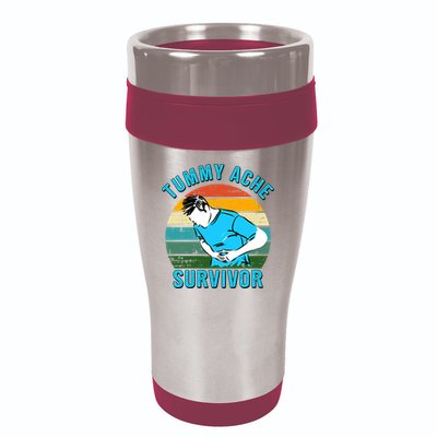 Vintage Tummy Ache Survivor Design 16oz Travel Tumbler