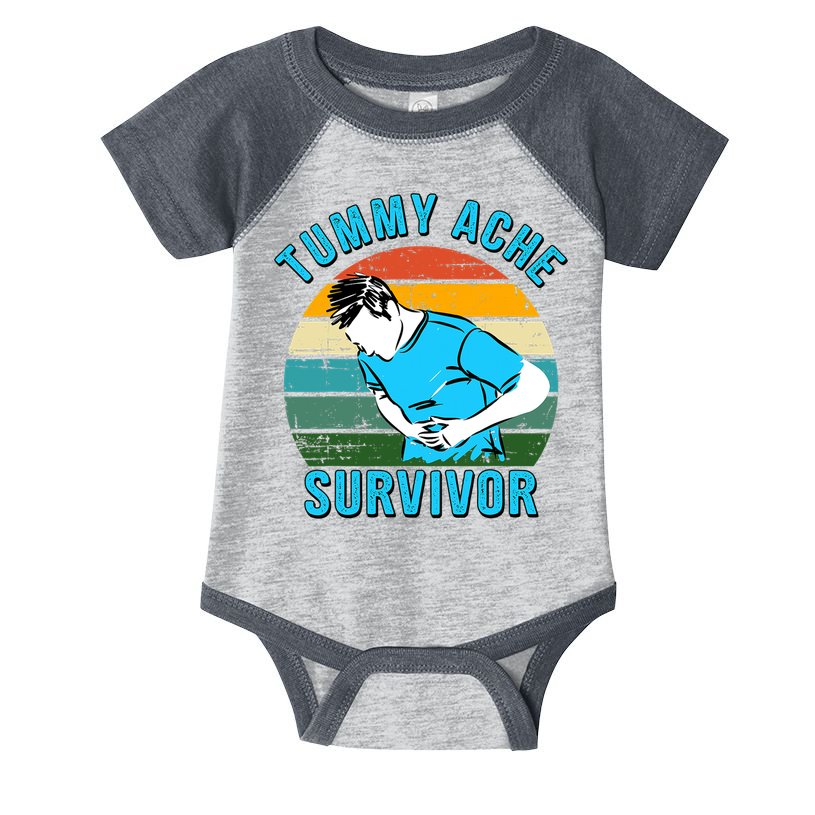 Vintage Tummy Ache Survivor Design Infant Baby Jersey Bodysuit