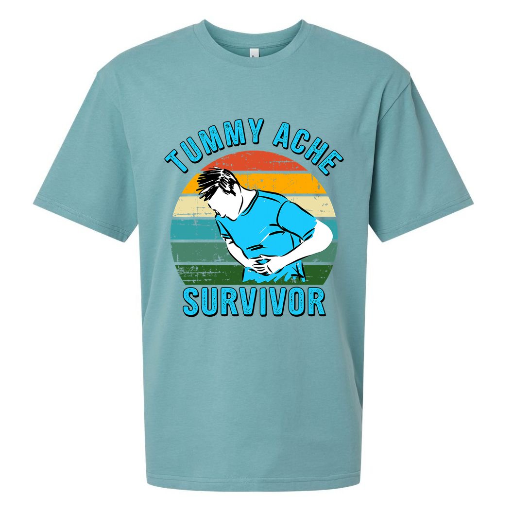 Vintage Tummy Ache Survivor Design Sueded Cloud Jersey T-Shirt