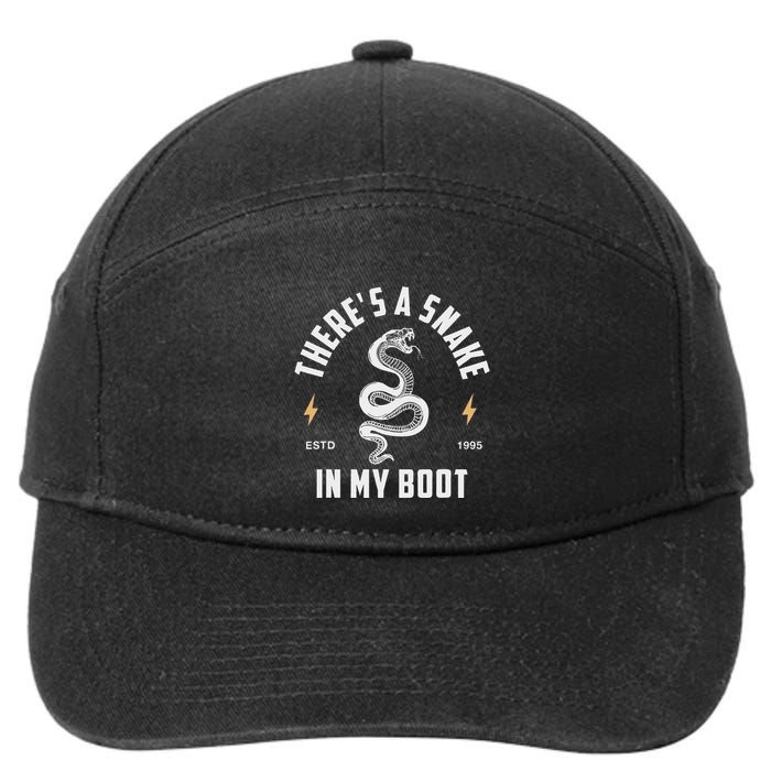 Vintage ThereS A Snake In My Boot Estd 1995 Meme Snake 7-Panel Snapback Hat