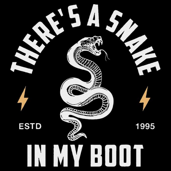 Vintage ThereS A Snake In My Boot Estd 1995 Meme Snake 7-Panel Snapback Hat