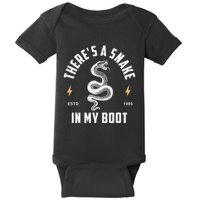 Vintage ThereS A Snake In My Boot Estd 1995 Meme Snake Baby Bodysuit