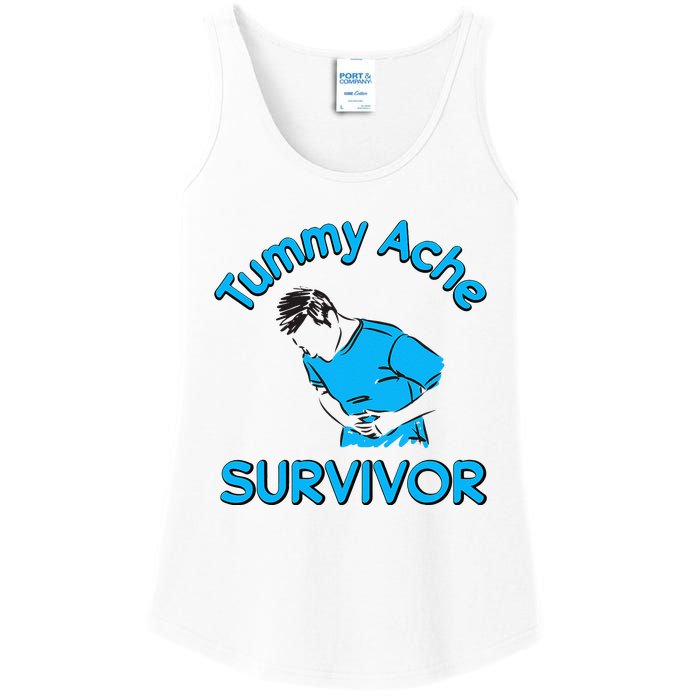 Vintage Tummy Ache Survivor Stomachache IBS Funny Men Women Ladies Essential Tank