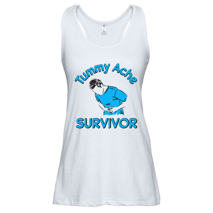 Vintage Tummy Ache Survivor Stomachache IBS Funny Men Women Ladies Essential Flowy Tank