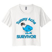 Vintage Tummy Ache Survivor Stomachache IBS Funny Men Women Women's Crop Top Tee