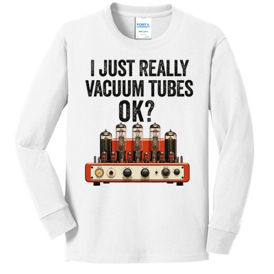 Vacuum Tube Amp Amplifier Analog Audio Electron Valve Guitar Kids Long Sleeve Shirt