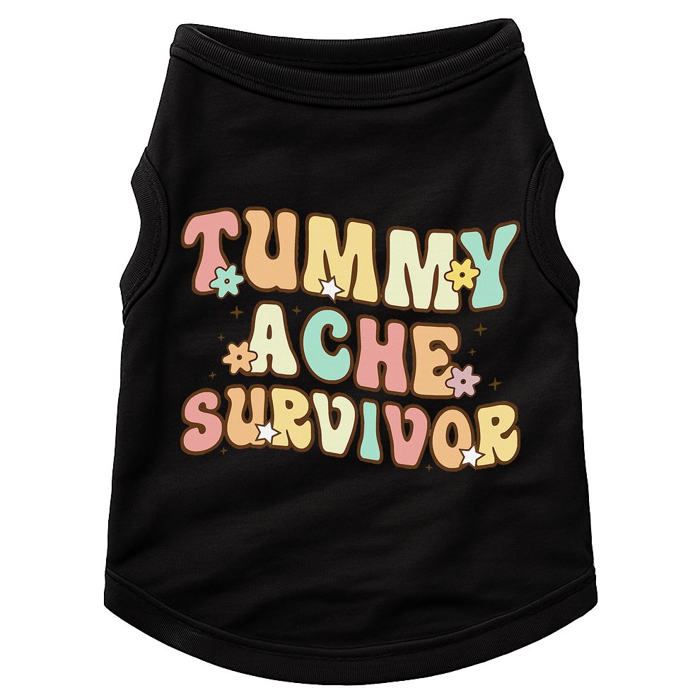 Vintage Tummy Ache Survivor Retro Doggie Tank