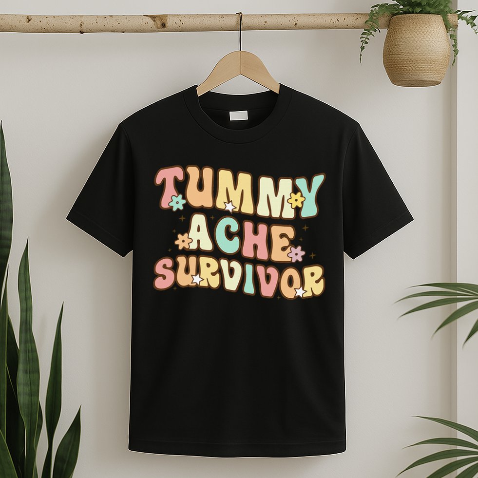 Vintage Tummy Ache Survivor Retro T-Shirt