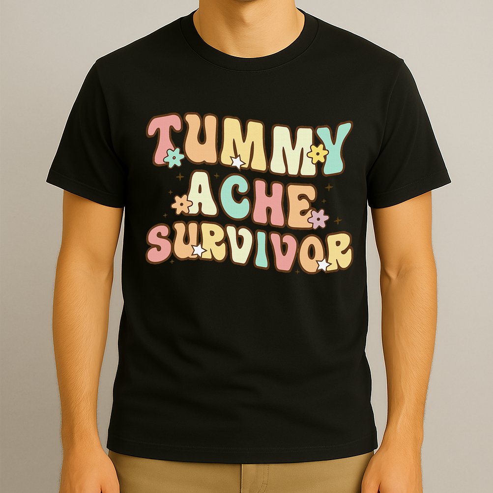 Vintage Tummy Ache Survivor Retro T-Shirt