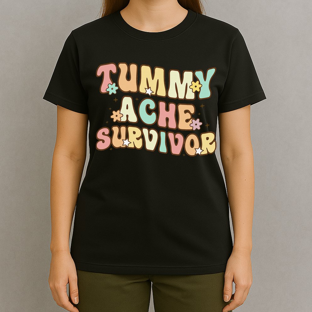 Vintage Tummy Ache Survivor Retro T-Shirt