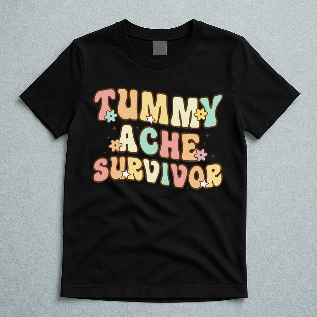 Vintage Tummy Ache Survivor Retro T-Shirt