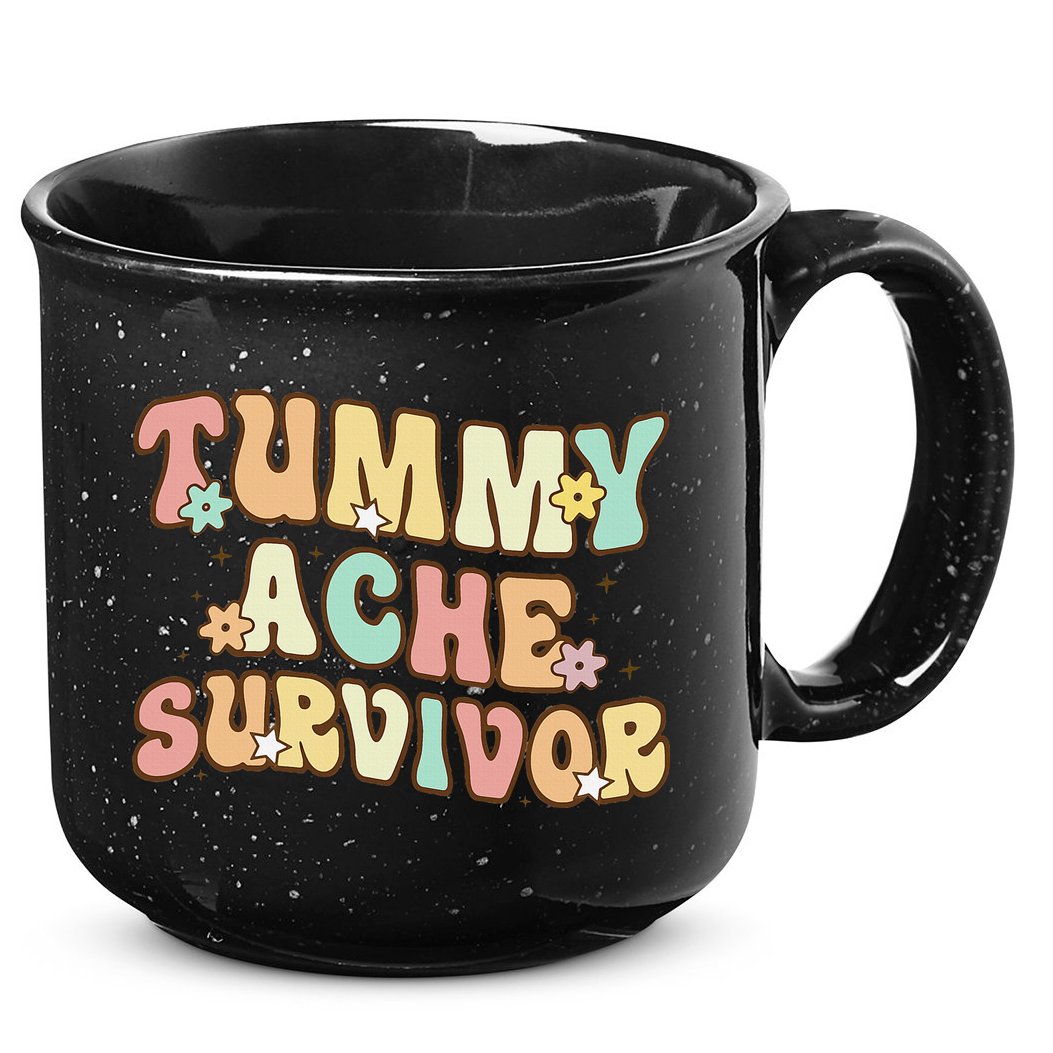 Vintage Tummy Ache Survivor Retro 15oz Campfire Ceramic Mug
