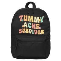 Vintage Tummy Ache Survivor Retro 16 in Basic Backpack