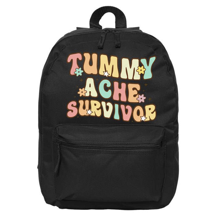 Vintage Tummy Ache Survivor Retro 16 in Basic Backpack