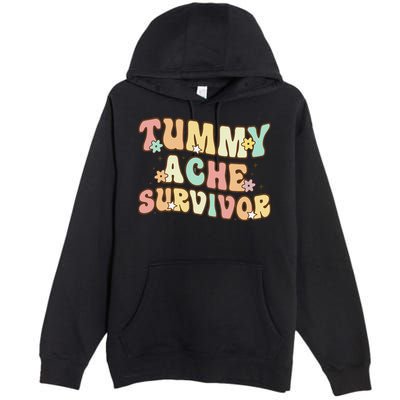 Vintage Tummy Ache Survivor Retro Premium Pullover Hoodie