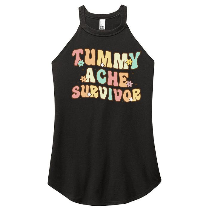 Vintage Tummy Ache Survivor Retro Women’s Perfect Tri Rocker Tank