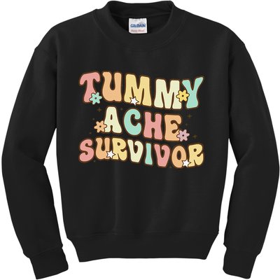 Vintage Tummy Ache Survivor Retro Kids Sweatshirt
