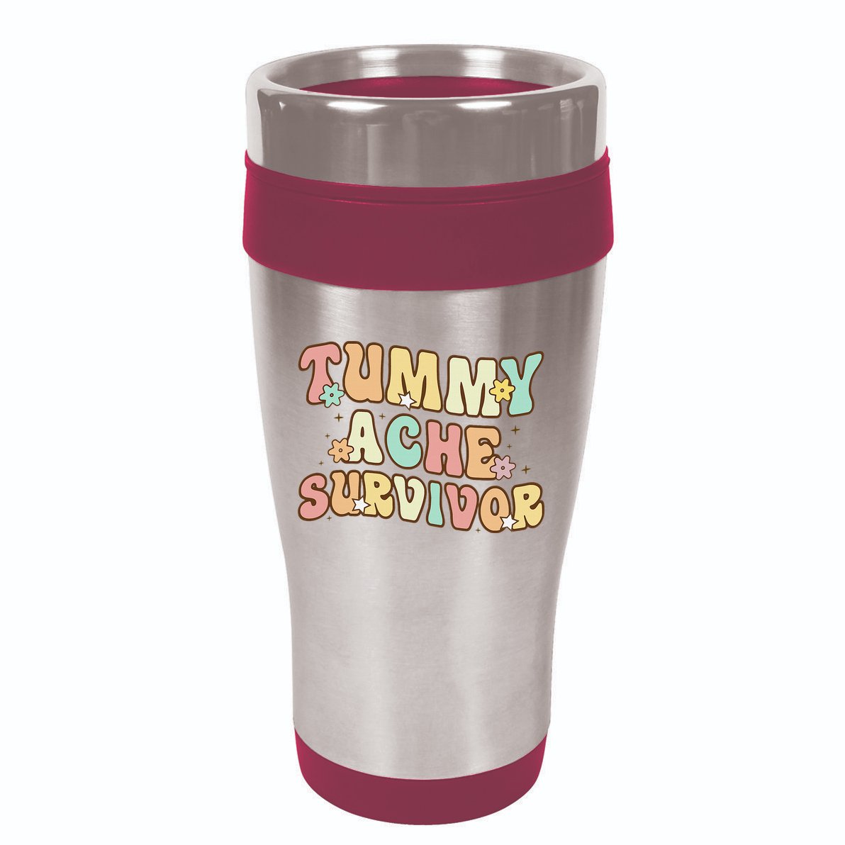 Vintage Tummy Ache Survivor Retro 16oz Travel Tumbler