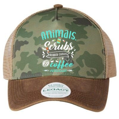 Veterinary Technician Animals Scrubs And Coffee Vet Tech Legacy Tie Dye Trucker Hat