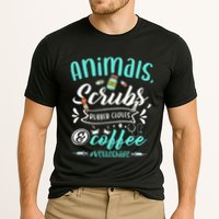 Veterinary Technician Animals Scrubs And Coffee Vet Tech Cooling Performance Crew T-Shirt