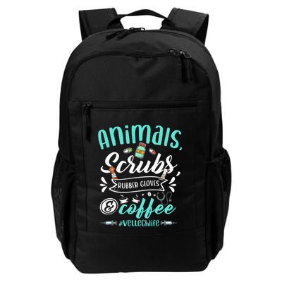 Veterinary Technician Animals Scrubs And Coffee Vet Tech Backpack