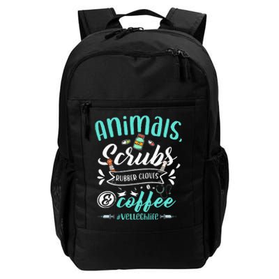 Veterinary Technician Animals Scrubs And Coffee Vet Tech Daily Commute Backpack